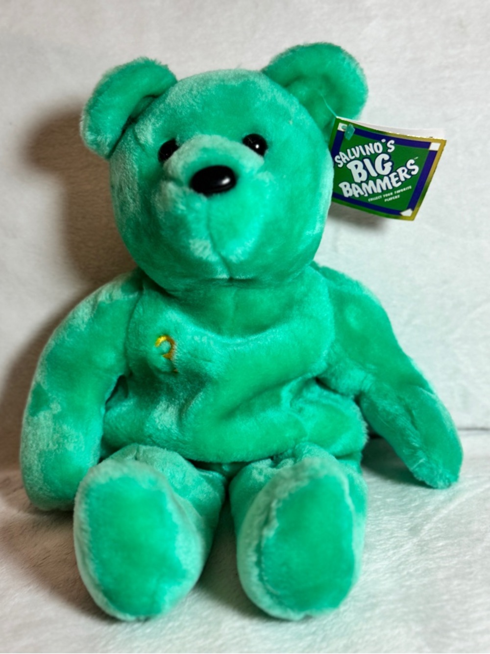 Teal‎ Plush Alex Rodriquez Salvinos Big Bammers Bear Stuffed Toy With Beans, NWT